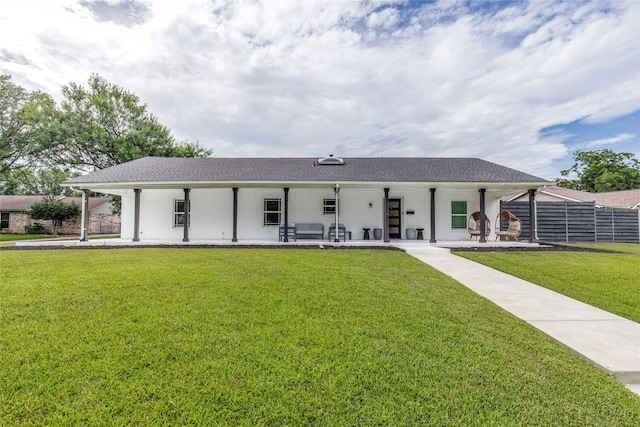 3307 Pine Tree Cir, Farmers Branch, TX 75234 - view of front of home with covered porch and a front yard
