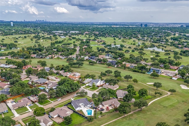 3307 Pine Tree Cir, Farmers Branch, TX 75234 - aerial view of residential area featuring a local golf course and a large body of water
