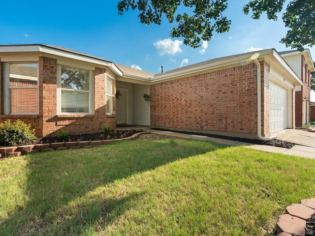 1545 Knottingham Dr, Little Elm, TX 75068 - single story home featuring brick siding, an attached garage, a front yard, and driveway