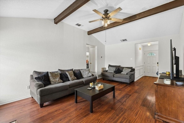 4900 Highbank Dr, Arlington, TX 76018 - living room featuring dark wood-style flooring and ceiling fan