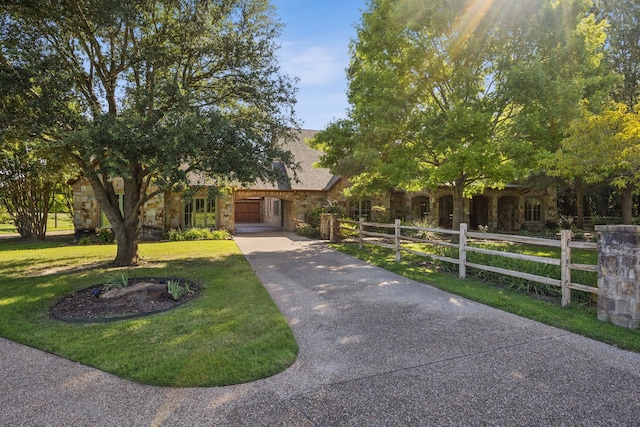 4377 Annetta Centerpoint Rd, Aledo, TX 76008 - obstructed view of property with stone siding, concrete driveway, and an attached carport