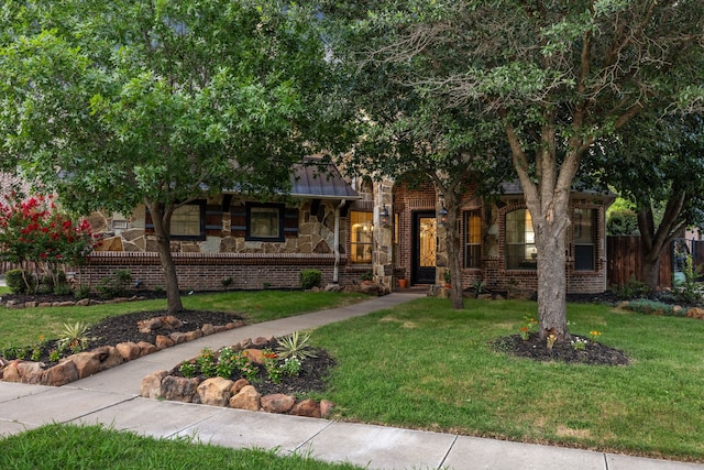 8012 Rushing Spring Dr, North Richland Hills, TX 76182 - obstructed view of property with stone siding, brick siding, and board and batten siding