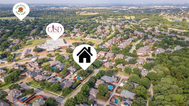 6814 Galway Dr, Garland, TX 75044 - aerial perspective of suburban area