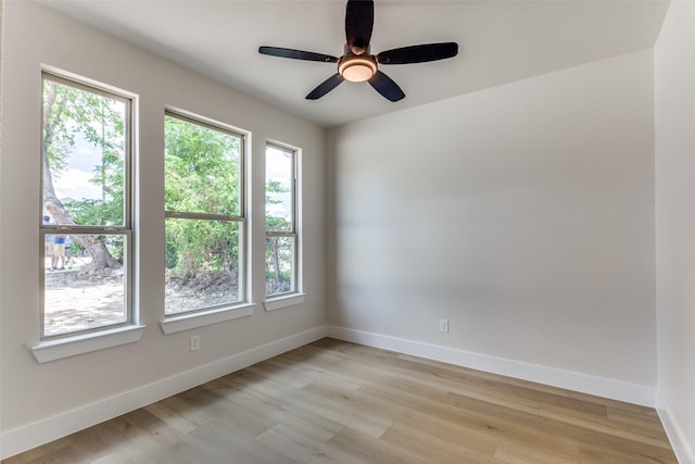 5223 Fletcher Ave, Fort Worth, TX 76107 - spare room with plenty of natural light, light wood finished floors, and ceiling fan