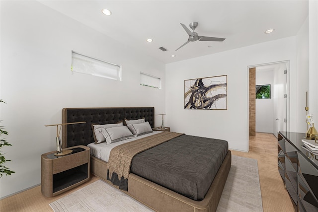 1505 N Haskell Ave Unit 5, Dallas, TX 75204 - bedroom featuring recessed lighting and a ceiling fan