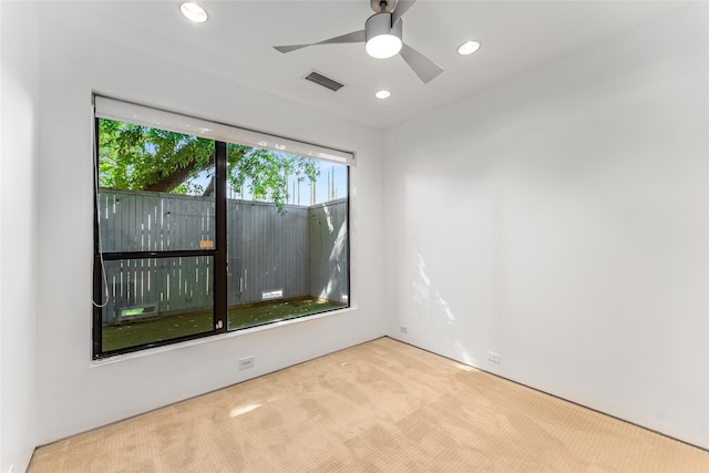 1505 N Haskell Ave Unit 5, Dallas, TX 75204 - spare room with carpet, a ceiling fan, and recessed lighting