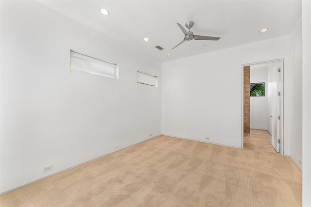 1505 N Haskell Ave Unit 5, Dallas, TX 75204 - unfurnished room featuring light colored carpet, ceiling fan, and recessed lighting