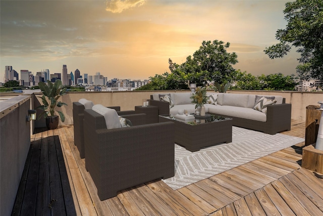 1505 N Haskell Ave Unit 5, Dallas, TX 75204 - deck featuring an outdoor hangout area and a skyline view