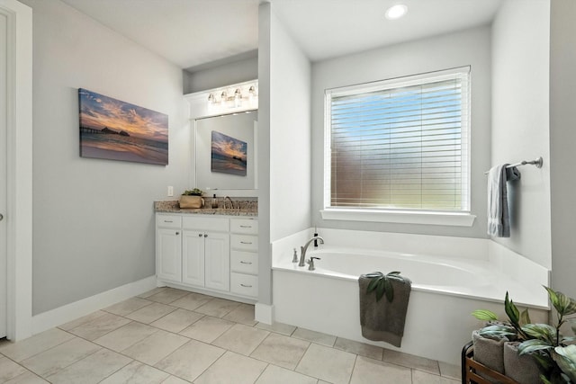 2941 American Sparrow Dr, Midlothian, TX 76065 - full bath with vanity, a bath, and recessed lighting