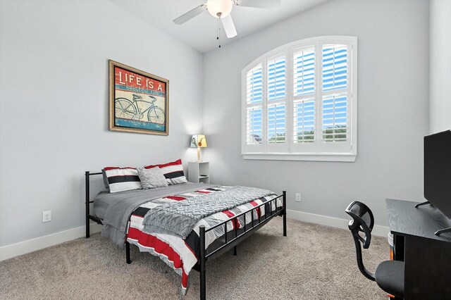2941 American Sparrow Dr, Midlothian, TX 76065 - bedroom with carpet floors, an office area, and a ceiling fan