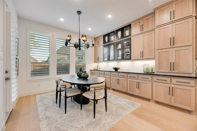 2217 Grey September St, Celina, TX 75009 - dining space featuring a chandelier, light wood-style flooring, and recessed lighting