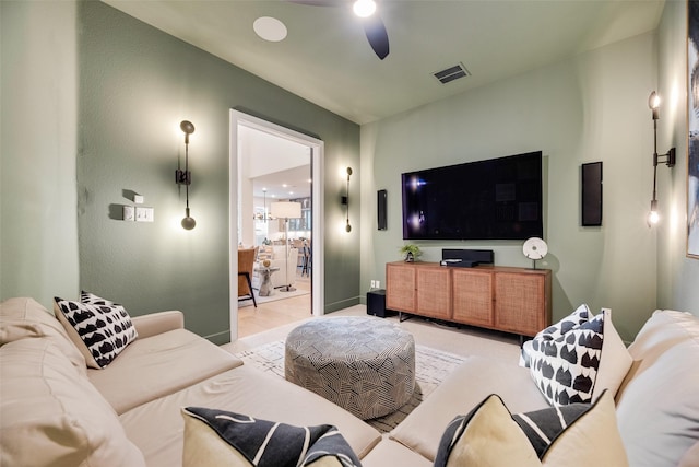 2217 Grey September St, Celina, TX 75009 - living area featuring a ceiling fan and baseboards