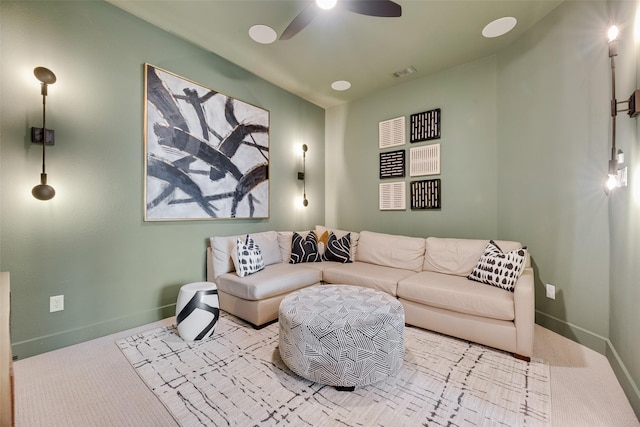 2217 Grey September St, Celina, TX 75009 - carpeted living room featuring ceiling fan and baseboards
