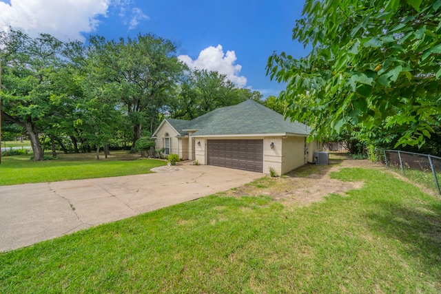 1405 Scotland Ave, Azle, TX 76020 - view of side of home featuring an attached garage, concrete driveway, and stucco siding