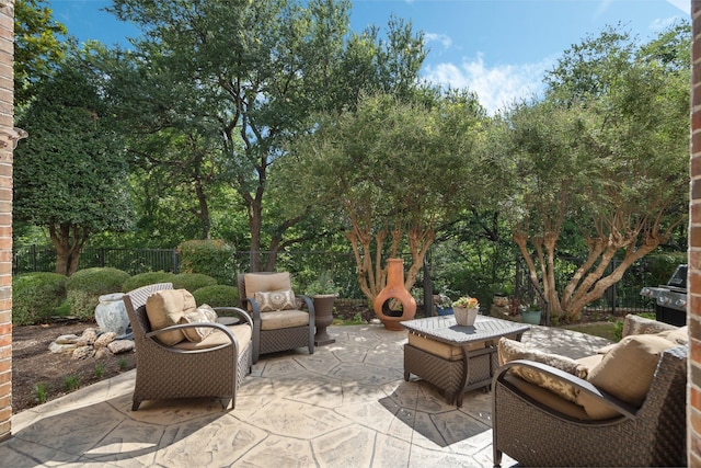 504 Rainforest Ln, Allen, TX 75013 - view of patio with an outdoor hangout area