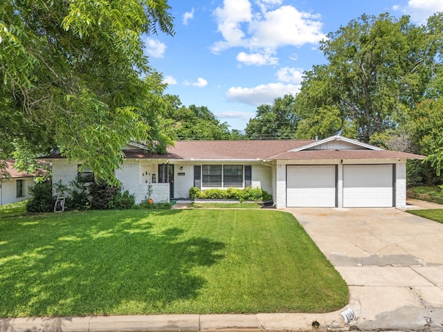 1966 Milam St, Fort Worth, TX 76112 - single story home with a garage, brick siding, a front yard, and driveway