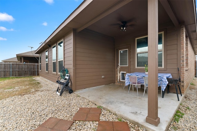 320 Grassland Dr, Denton, TX 76210 - view of patio / terrace featuring ceiling fan