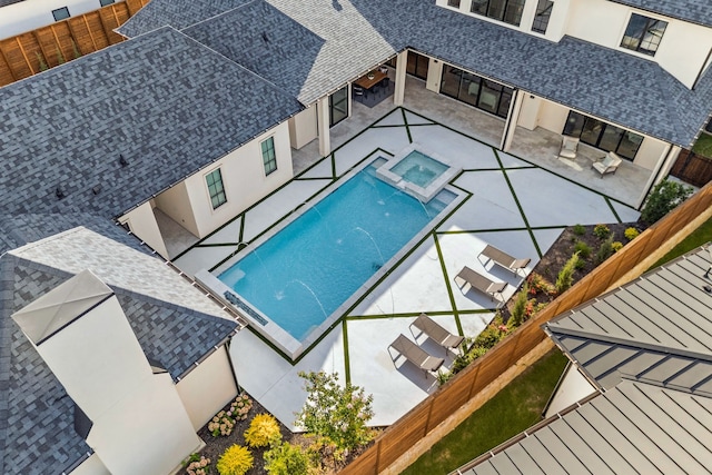2009 Wheeler Dr, Southlake, TX 76092 - view of pool with a fenced backyard, a patio area, and a pool with connected hot tub