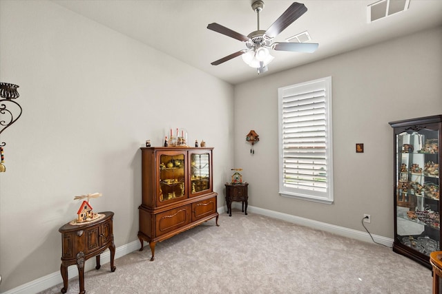 10874 Smoky Oak Trl, Flower Mound, TX 76226 - miscellaneous room featuring ceiling fan and light colored carpet
