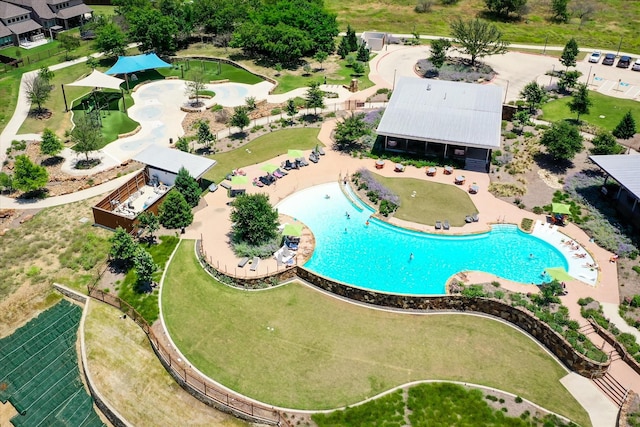 10874 Smoky Oak Trl, Flower Mound, TX 76226 - aerial view of a pool area