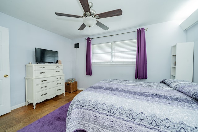 514 Fairview Dr, Richardson, TX 75081 - bedroom featuring baseboards and ceiling fan
