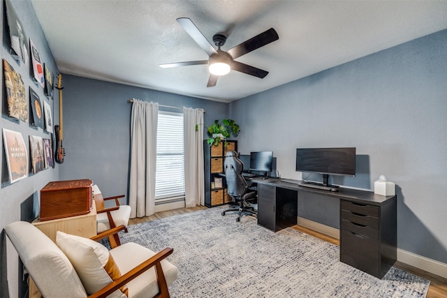 726 W Crossland Blvd, Grand Prairie, TX 75052 - office featuring ceiling fan and light wood-type flooring