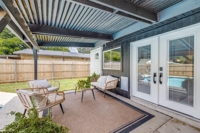726 W Crossland Blvd, Grand Prairie, TX 75052 - view of patio featuring french doors