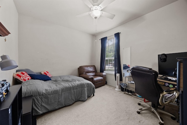 708 Hummingbird Trl, Crowley, TX 76036 - carpeted bedroom with an office area and a ceiling fan