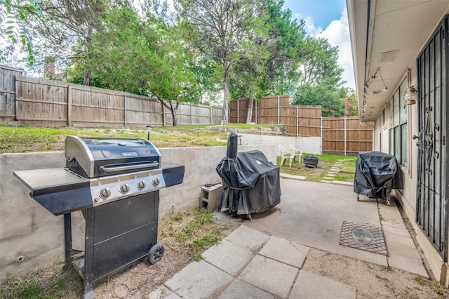6720 Cedar Forest Trl, Dallas, TX 75236 - fenced backyard featuring area for grilling and a patio area