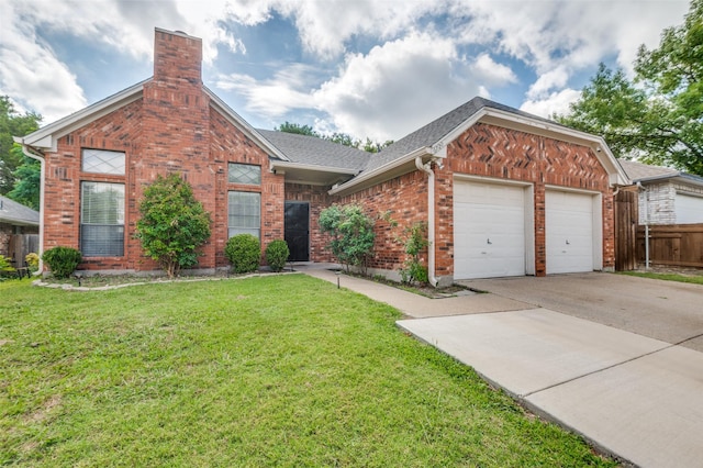 6720 Cedar Forest Trl, Dallas, TX 75236 - traditional-style house featuring brick siding, concrete driveway, an attached garage, a chimney, and a shingled roof