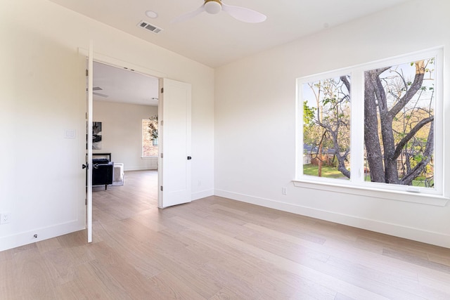 3815 Dunhaven Rd, Dallas, TX 75220 - empty room with ceiling fan and light wood-type flooring