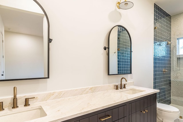 3815 Dunhaven Rd, Dallas, TX 75220 - bathroom with double vanity and tiled shower
