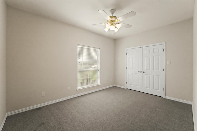 1036 E Oaklawn Dr, Talty, TX 75160 - unfurnished bedroom with carpet, a closet, and a ceiling fan