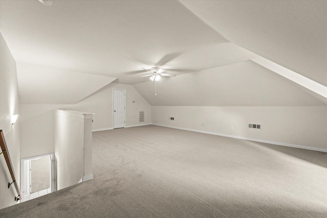 1036 E Oaklawn Dr, Talty, TX 75160 - bonus room with light colored carpet, vaulted ceiling, and a ceiling fan
