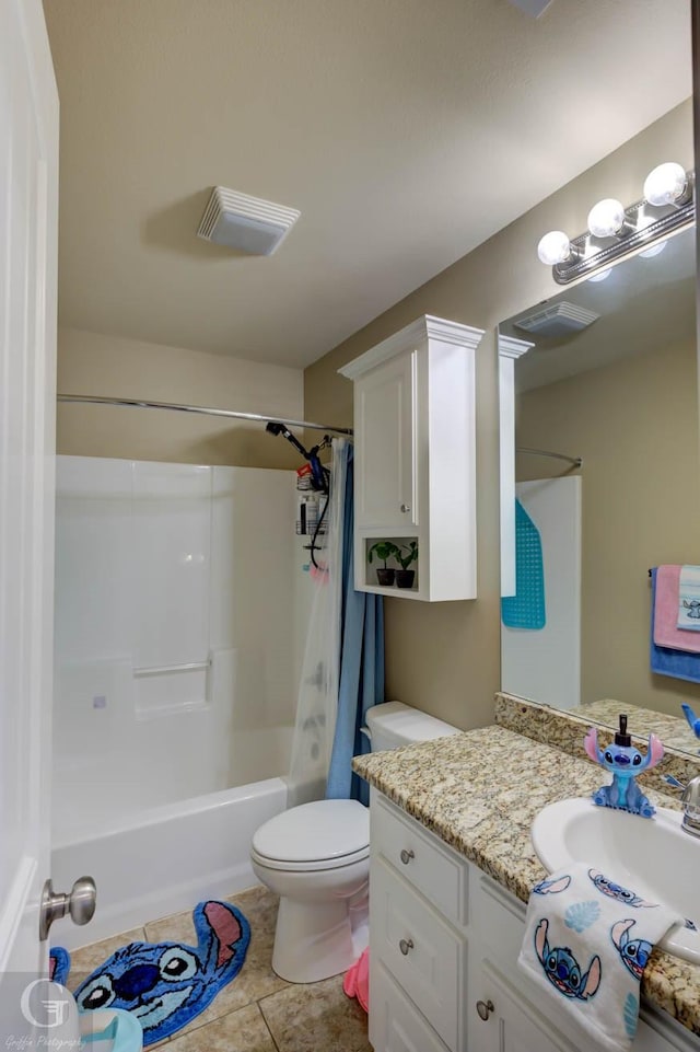189 Bent Tree Loop, Haughton, LA 71037 - full bathroom featuring vanity, shower / tub combo, and tile patterned floors