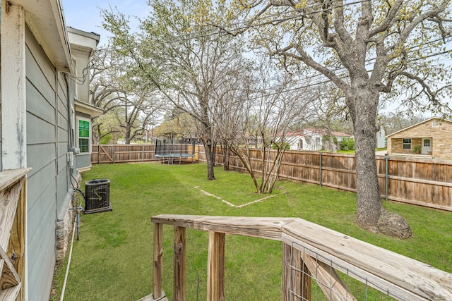 887 N Clinton St, Stephenville, TX 76401 - fenced backyard featuring a trampoline