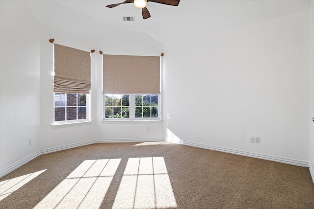 15063 Mountain Creek Trl, Frisco, TX 75035 - carpeted spare room featuring a ceiling fan and lofted ceiling