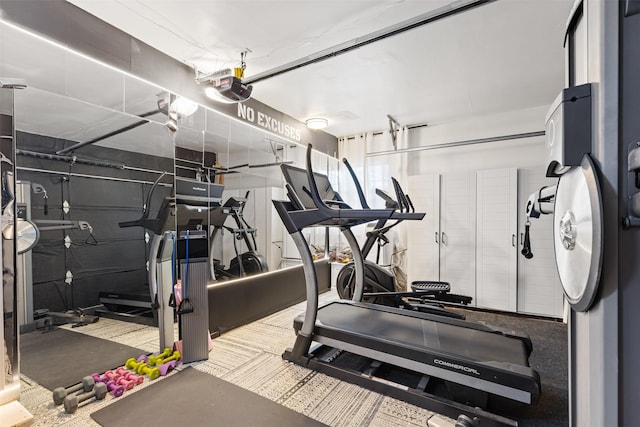 1106 Pueblo Dr, Richardson, TX 75080 - workout area featuring a garage