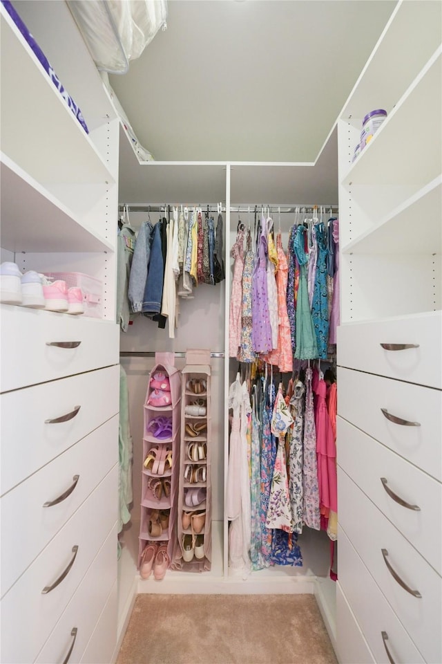 6956 Meadowbriar Ln, Dallas, TX 75230 - walk in closet featuring carpet floors