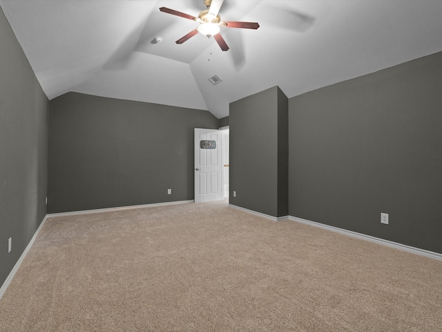 5503 Midnight Moon Dr, Frisco, TX 75036 - carpeted spare room with vaulted ceiling and a ceiling fan