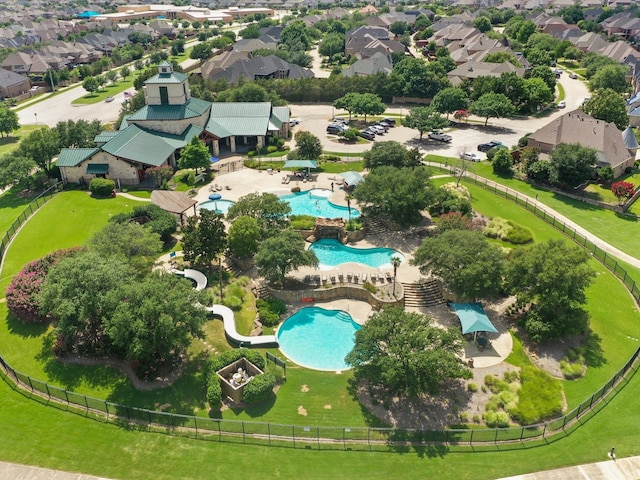 5503 Midnight Moon Dr, Frisco, TX 75036 - aerial perspective of suburban area with a pool area