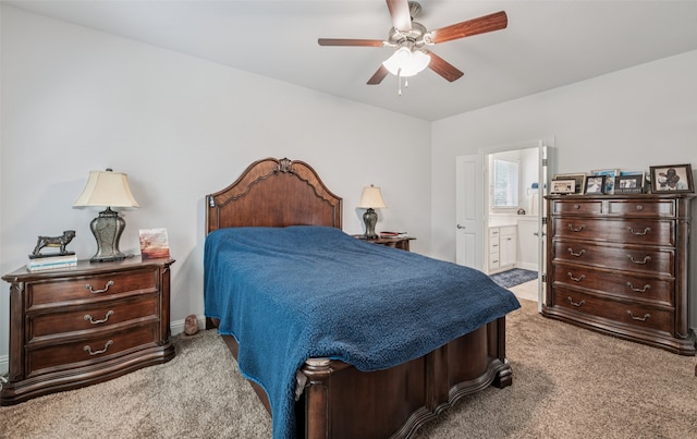 3814 Bastrop St, Melissa, TX 75454 - bedroom featuring carpet flooring, connected bathroom, and ceiling fan