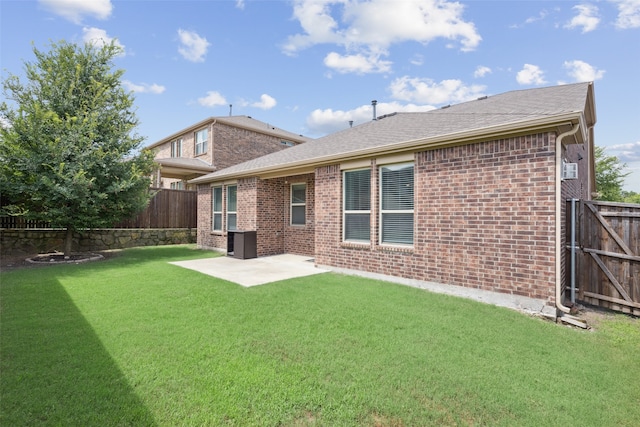 3814 Bastrop St, Melissa, TX 75454 - back of property with a fenced backyard, a patio, brick siding, and roof with shingles