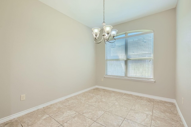 1119 Leafy Glade Rd, Forney, TX 75126 - unfurnished room with a chandelier and light tile patterned flooring