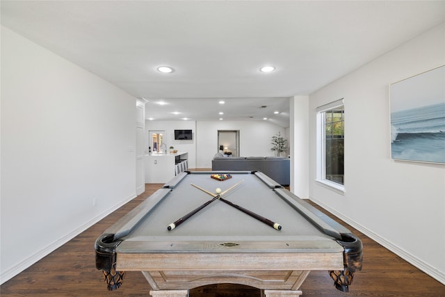3737 S Hills Ave, Fort Worth, TX 76109 - game room with billiards table, wood finished floors, and recessed lighting
