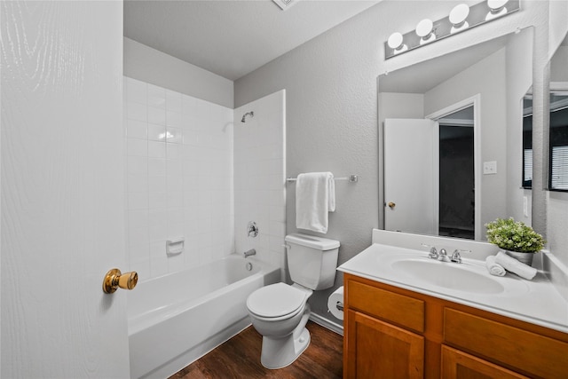 1617 Brookstone Dr, Little Elm, TX 75068 - bathroom featuring wood finished floors, vanity, and tub / shower combination
