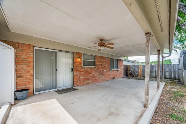 6221 Onyx Dr N, North Richland Hills, TX 76180 - fenced backyard featuring a ceiling fan and a patio area