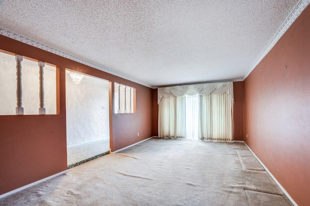 6221 Onyx Dr N, North Richland Hills, TX 76180 - carpeted empty room with crown molding and a textured ceiling