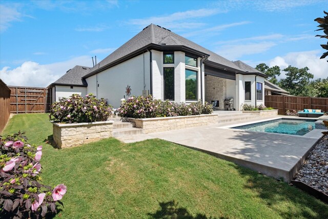 8305 Caballo Dr, North Richland Hills, TX 76182 - back of house with a fenced backyard, a patio, and roof with shingles