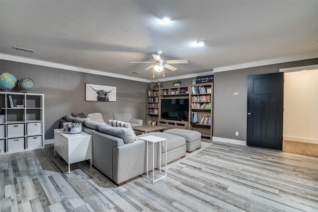 1509 Banbury Ct, Richardson, TX 75082 - living area with a ceiling fan and light wood finished floors